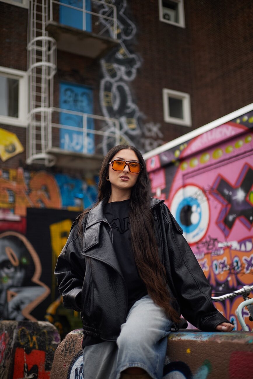 Coreline Creative portrait in a colourful urban setting